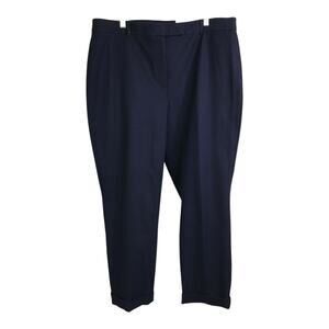 Talbots Curvy Dress Pants Womens 18 Navy Blue High Waist‎ Straight Leg NWT